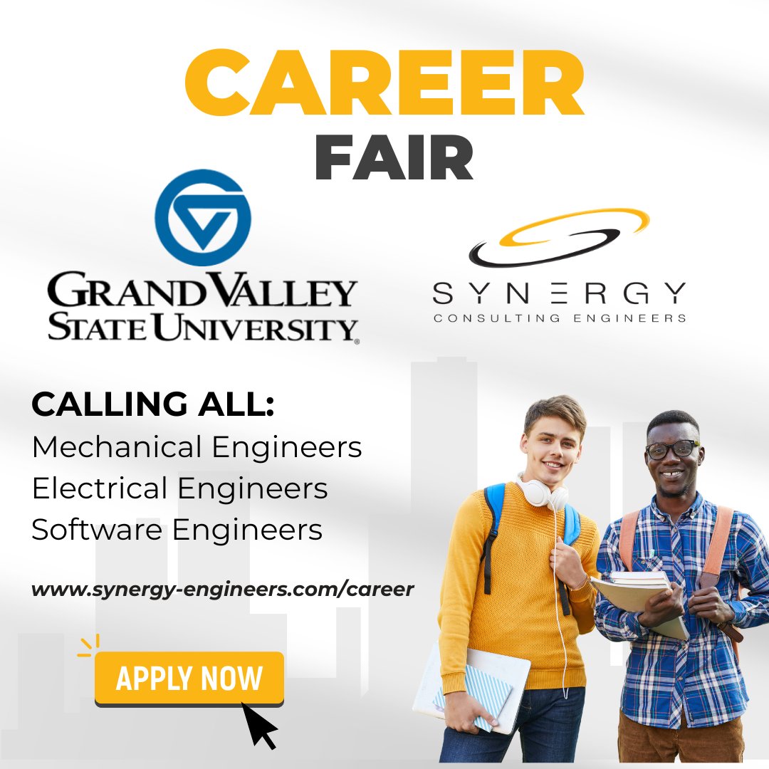 SynergyEngineer's tweet photo. We’re heading to the GVSU Career Fair next week and looking forward to meeting the next generation of engineers! Stop by, meet our team!

#GVSU #GVSUCareerFair #EngineeringCareers #EngineeringStudents #CoOp #TeamSynergy https://t.co/Iotv5YEIOh