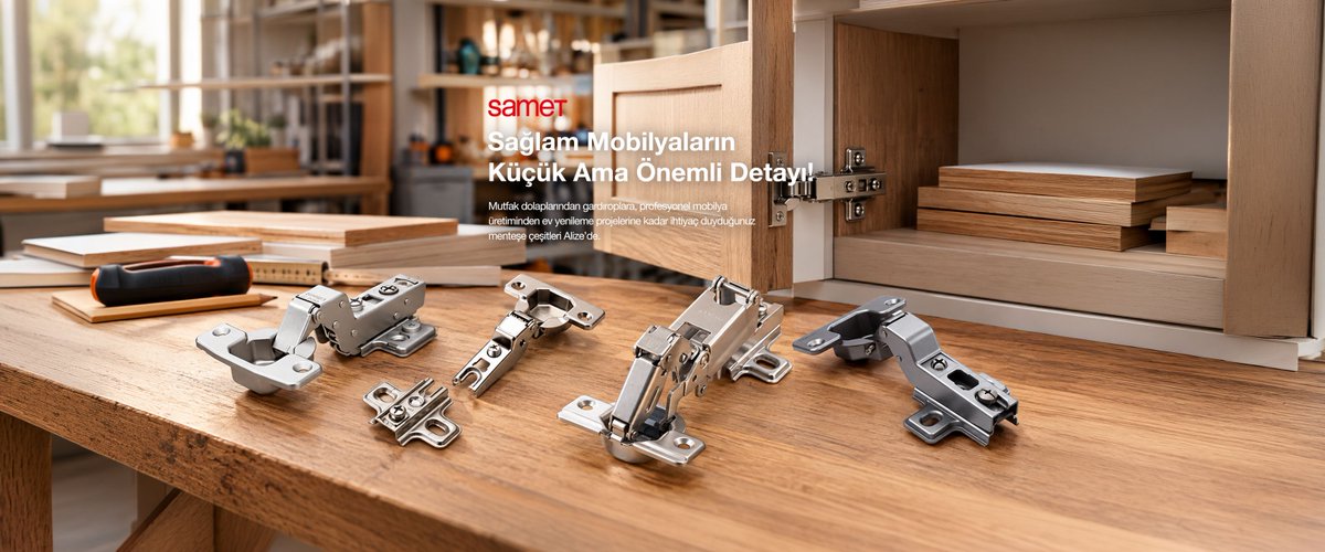 AlizeBodrum's tweet photo. Dolap kapaklarından mobilya sistemlerine kadar her bağlantıda doğru menteşe seçimi önemlidir. SAMET'in farklı kullanım ihtiyaçlarına yönelik menteşe çeşitleriyle mobilyalarınıza işlevsellik ve güvenilirlik katın.
#AlizeBodrum #SAMET #SametMenteşe #MobilyaAksesuarları https://t.co/HYnKvHaPHW
