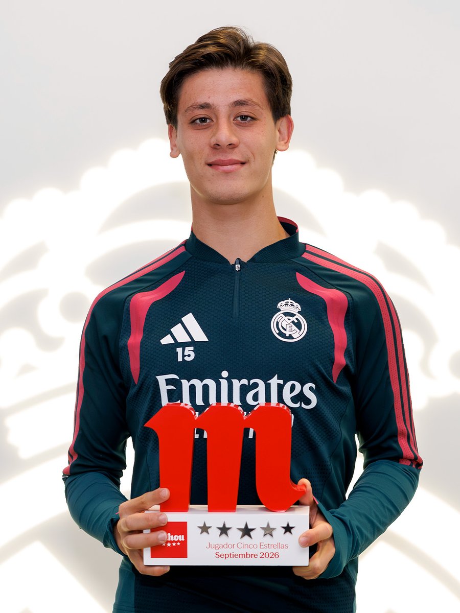 realmadridpt's tweet photo. 🏆 @10ArdaGuler 🏆
✨ Jugador Cinco Estrellas · Setembro
⚽ @FutbolMahou https://t.co/Ujjd3SC7FN