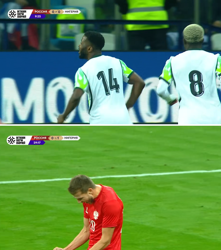 foet247europa's tweet photo. Nigeria pulled back a two-goal deficit to claim a 3-3 draw with Russia. #RUSNGA https://t.co/nmoPFa1acw