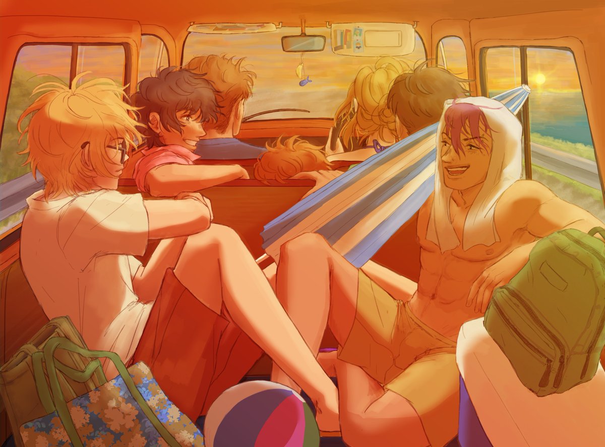 Stardustpetalss's tweet photo. Day 3 &amp; 5: Driving &amp; Sunset 🚙🌅

#bfishtober2026 #BANANAFISH https://t.co/aRDb06XlEu