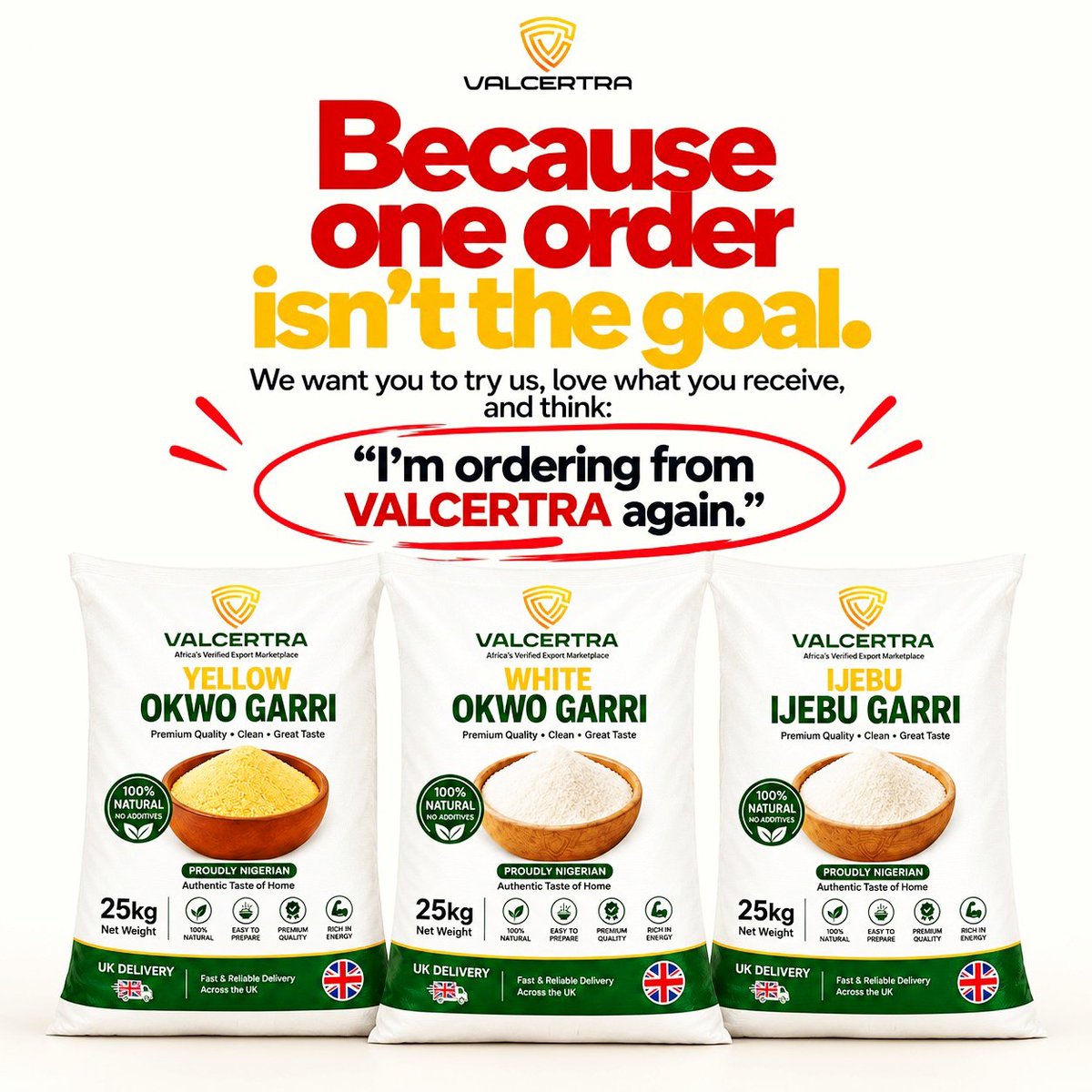 wearevalcertra's tweet photo. You shouldn’t need a cousin or a sibling flying in from Lagos or Abuja to get proper garri or palm oil. 😂

No more “please bring me some while coming back” and get disappointed.

Just authentic African groceries, delivered to your doorstep. 🌍❤️

Garri. Palm oil. Egusi. Spices. And plenty more.

🛒 https://t.co/LfGerCXI1V

#VALCERTRA #AfricanFood #TasteOfHome