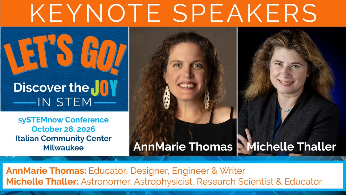 STEMForward's tweet photo. Registration closes this month! Get registered and get ready to be inspired by two outstanding keynote speakers at this year’s sySTEMnow Conference! https://t.co/KjV3qZTROv https://t.co/DKlOWoajnV