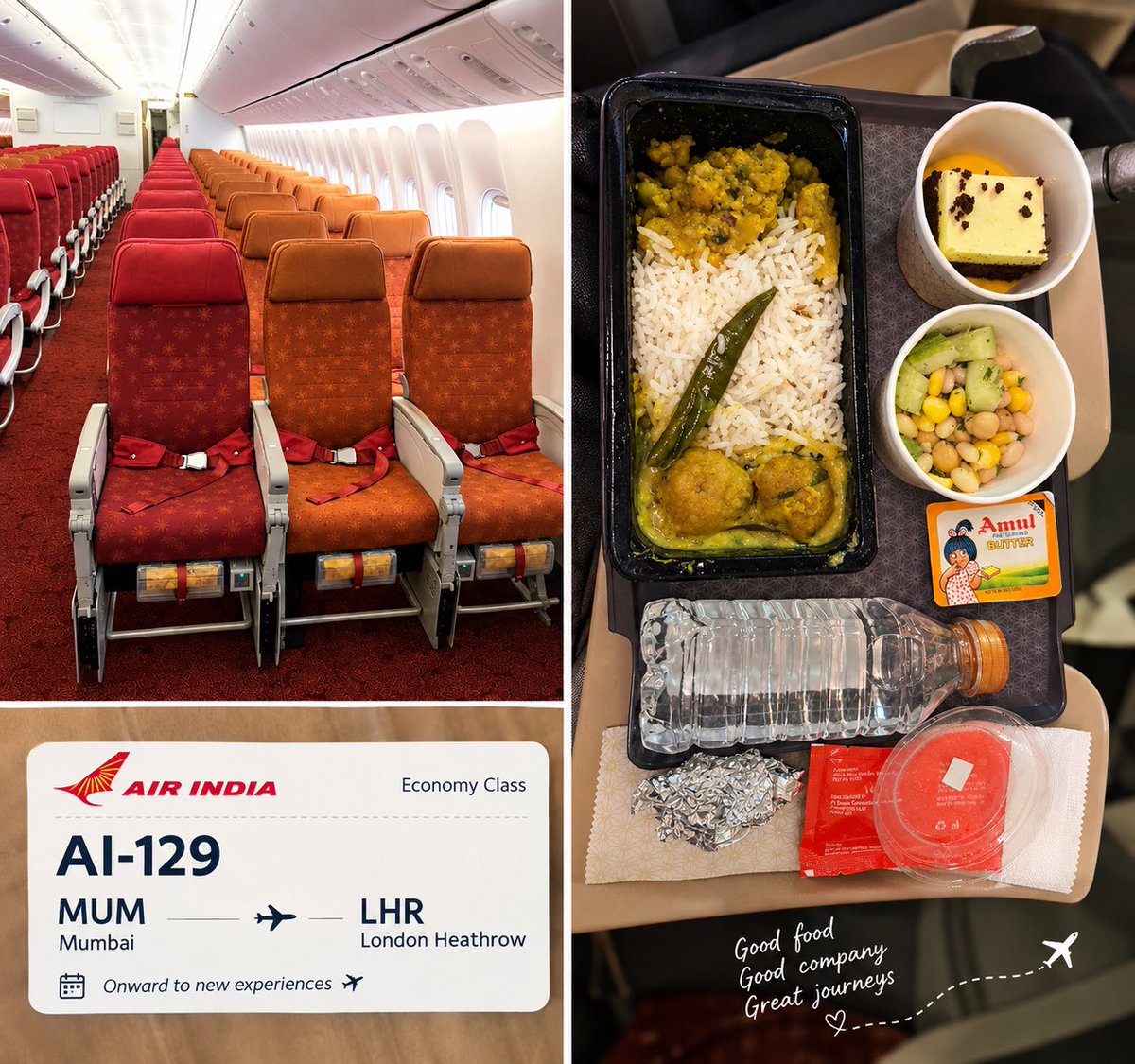 TheEyeSurgeon9's tweet photo. (3/N) –📍AI129: Mumbai to London ✈️🇬🇧

With the airport formalities out of the way, it was finally time to board Air India AI129 from BOM -> LHR

✅For this journey, I had specifically opted for an XL seat, and in my opinion, it was money well spent. 

🛑However, there were a couple of trade-offs:
🪟 The window alignment wasn’t ideal, so I didn’t really have a proper view outside for most of the journey.

🎬 The in-flight entertainment system also seemed less than perfect at times though I’m not sure if that’s specific to the XL seats or just the aircraft itself.

🔘Food Review 🍽️: 6/10

🍽️ Dinner was served shortly after takeoff.
☕ Tea and coffee were offered during the flight.
🥐 Around two hours before landing, a light breakfast was served.

Overall, I’d give the flight experience 7.5/10.

The extra legroom was a big plus, but Air India’s in-flight entertainment system could certainly use some improvement to make long-haul journeys more enjoyable.

#TheEyeDocInLondon #LondonTravel #UKTravel #TravelTips #TheEyeDocTravels
#AirIndia #AI129