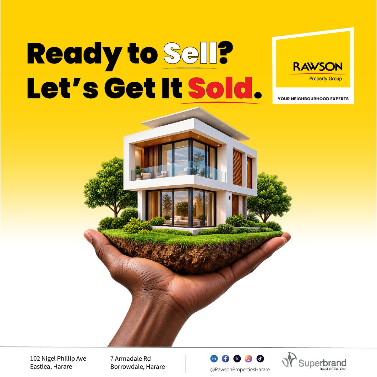 rawsonharare's tweet photo. Ready to Sell? Let’s Get It Sold!

Your property deserves the right exposure, strategy, and buyer. Let Rawson Properties help you turn your “For Sale” into SOLD!

📷 List with us today and take the next step towards a successful sale.

Rawson Properties | Your Neighbourhood Experts

Follow the Rawson Properties Group channel on WhatsApp:
https://t.co/WssMYbSpUQ

#rawsonproperties #ZimbabweProperty #SellYourProperty #PropertyForSale #HarareProperty #RealEstateZimbabwe