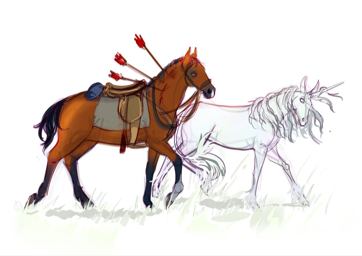 beyebekol's tweet photo. The Unicorn is curious over the mesmerizing unicorn-like new comer creature https://t.co/2LIJyNbMbe