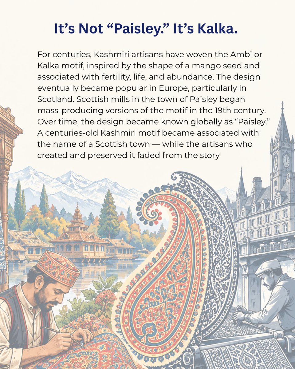 smartsummit_off's tweet photo. Fashion travels across cultures, and inspiration isn't the problem. 
Forgetting who created it first is. 
🧵🇮🇳 From Kalka to Kolhapuri, swipe to see whose heritage is behind the "new" trends, and why the credit is due.

#SMaRT4Bharat #IndianFashion #CreditDue #Heritage https://t.co/6mrwfvisnY
