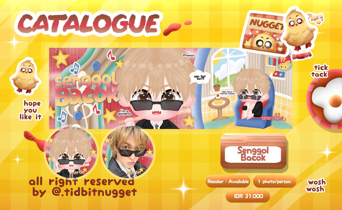 tidbitnugget's tweet photo. Bantu ospek yaa, thank you! #bealanja 

After a long rest, Rangie resmi debut layout chibi nih, mohon disambut🥹 kalau ada kesamaan bisa langsung dm yaa, sama menurut kalian harganya udah pas belom? 

Sekalian aku cari kinci, bisa drop foto, nick dan copal! Thank you! https://t.co/O6kd4f1e8Q