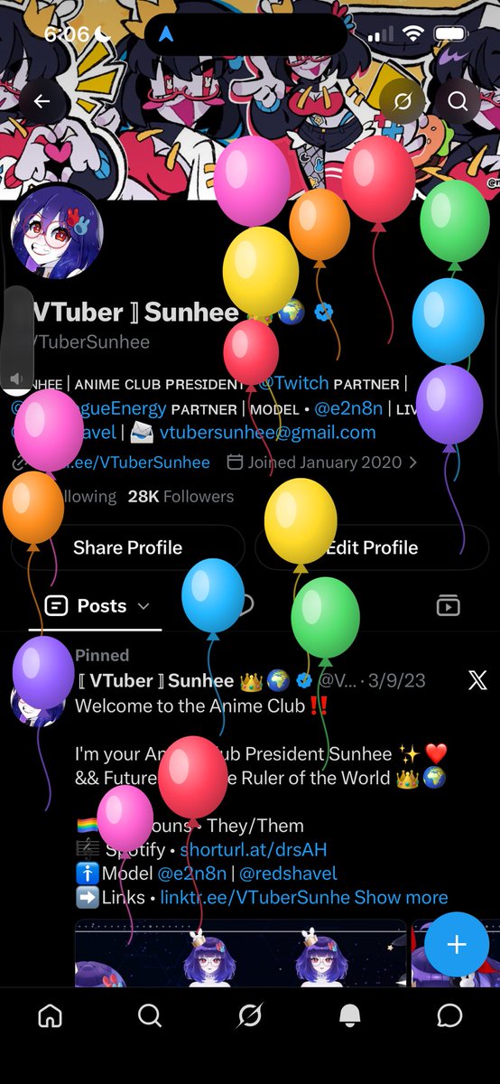 VTuberSunhee's tweet photo. It's yearly escape the womb day!! 🎉♥️ https://t.co/wYuSHuHkPH