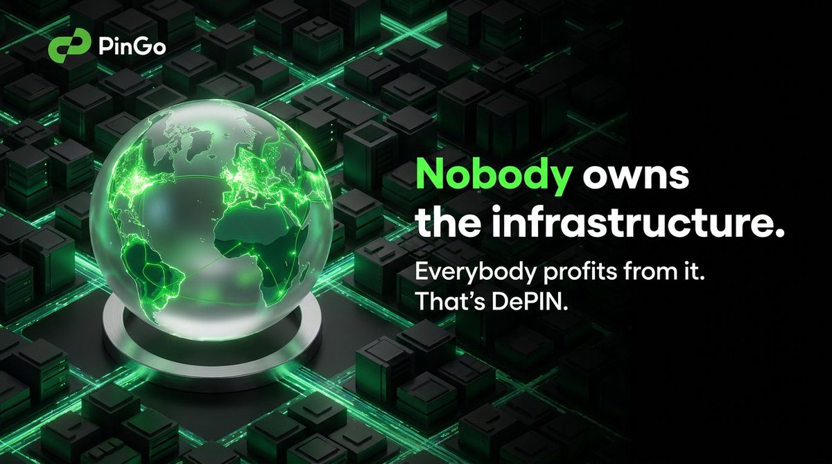 PinGoAI's tweet photo. 🌐 Nobody owns the infrastructure. That's not a bug, but the architecture.

When a single company owns the pipes, they own the price, the speed, and who gets access. Centralized infrastructure isn't just inefficient, it's extractive by design. Value flows upward. Users pay the bill. Providers pocket the margin. The network belongs to no one who actually uses it.

DePIN inverts this completely. When infrastructure is distributed across thousands of contributors, no single entity controls the terms, captures all the upside, or holds the off-switch.

Everyone who powers the network shares in what it builds. We're making this real on TON, across bandwidth, compute, and CDN owned by the people who run it.

So, join our network that owns itself: https://t.co/EVfg46DotB 💚