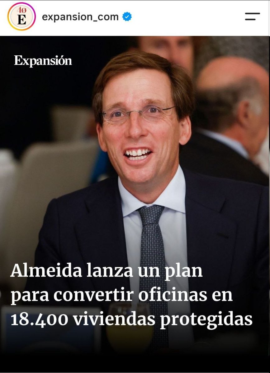 EconoCabreado's tweet photo. 2 noticias de hoy que se entienden bien juntas:
1) Almeida planea convertir oficinas en viviendas
2) "Las Socimis respiran" con las eleciones con una foto de MERLIN PROPERTIES

¿Sabéis dónde trabaja la mujer de Almeida? En MERLIN
¿Sabéis cuál es su principal negocio? las OFICINAS https://t.co/CXh7ts6dYV