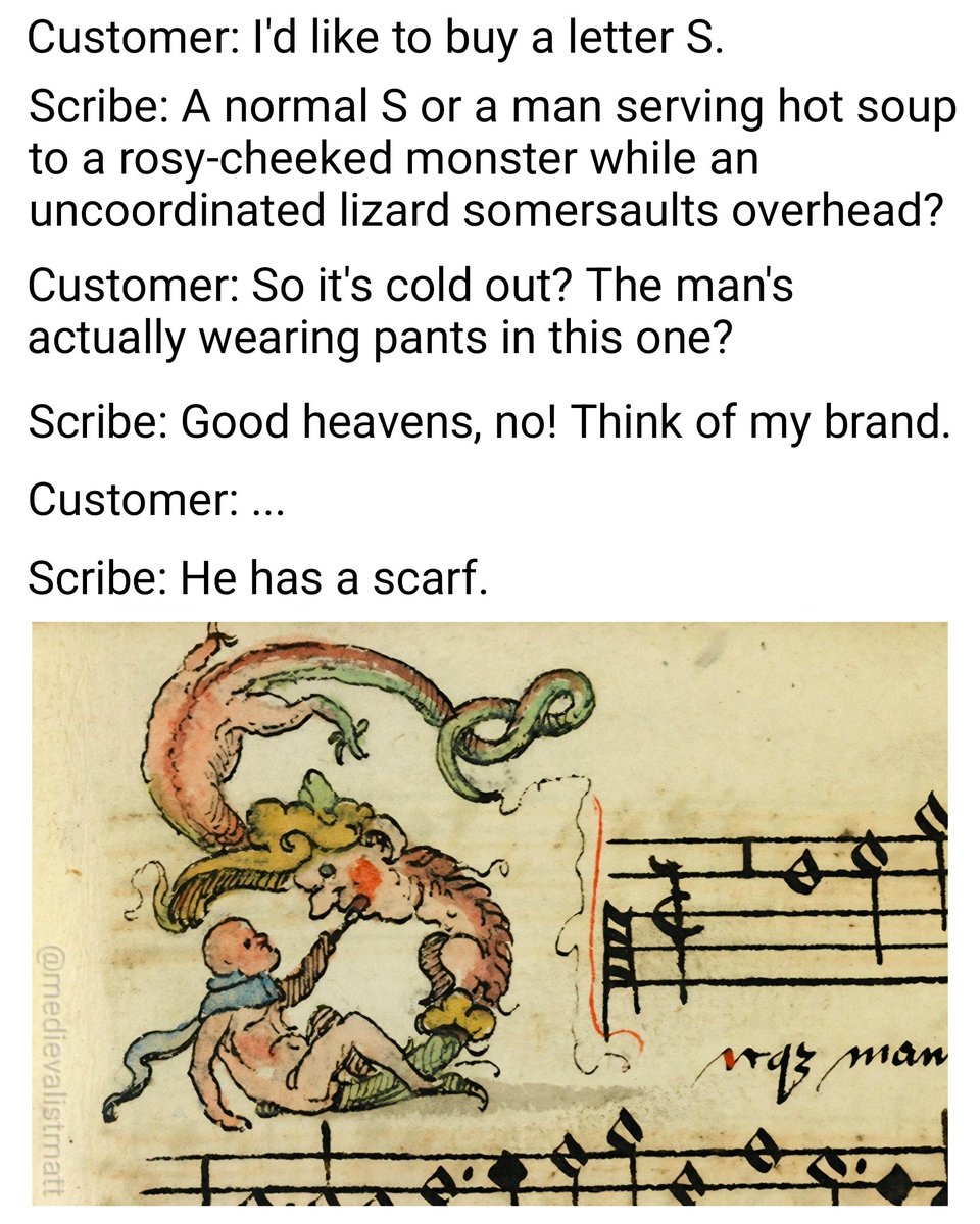 medievalistmatt's tweet photo. Nothing about sweater weather implies wearing pants https://t.co/rE8S4MG8Du