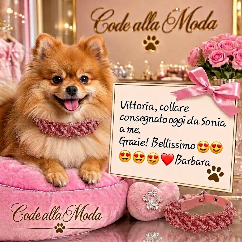 CodeallaModa's tweet photo. ✨💖Le vostre parole sono il nostro regalo più bello ❤️"
 ⭐⭐⭐⭐⭐ Grazie Barbara per la fiducia💕

#RecensioneCliente #ClientiFelici #PetFashion #DogFashion #LuxuryPets #PetStyle #CollarePerCani #AccessoriPerCani #FashionDog #DogLovers #CaniAllaModa #MadeInItaly #PetLuxury https://t.co/PT6t0PPIWX