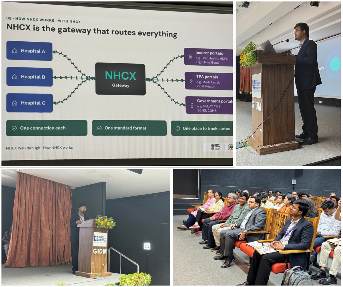 ABDMGujarat's tweet photo. 🔗Interoperability. Integration. Connected Care.
At the State-Level #ABDM Workshop, Mr. Saurav Suman, Consultant, NHA shared key insights on #NHCX &amp;  #DigitalHealth Ecosystem strengthening the foundation for a more connected #Gujarat.
@AyushmanNHA @Sunil_Barnwal @dr_piyushsingla https://t.co/IXKQFuyzRa