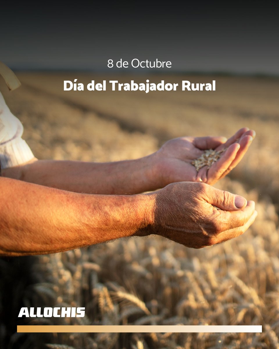 Allochis_Arg's tweet photo. 🌾🇦🇷 Hoy reconocemos a quienes trabajan cada día haciendo posible que el campo siga produciendo.

A todos los trabajadores rurales, nuestro reconocimiento y agradecimiento. 💪

¡Feliz Día!

#TrabajadorRural #CampoArgentino #Allochis https://t.co/XnaJsyddvT