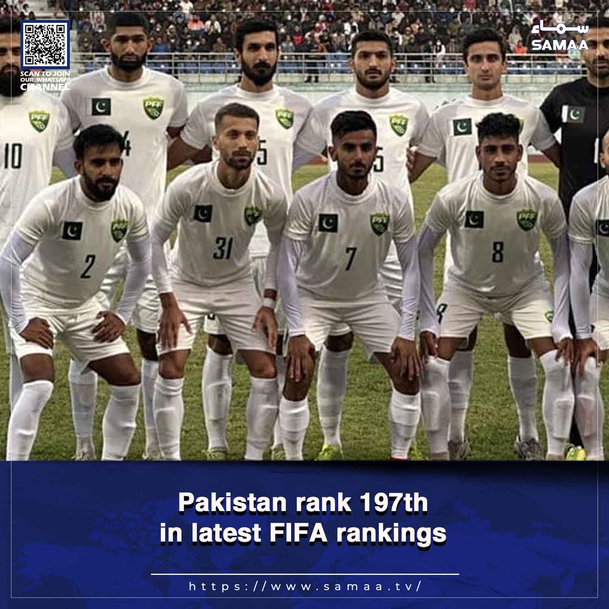 SAMAATV's tweet photo. Spain retain top spot as Pakistan rise in FIFA rankings
Read more: https://t.co/s9POOWDR43
#SamaaTV #FIFA #Pakistanfootball https://t.co/pVCbxLxdj7