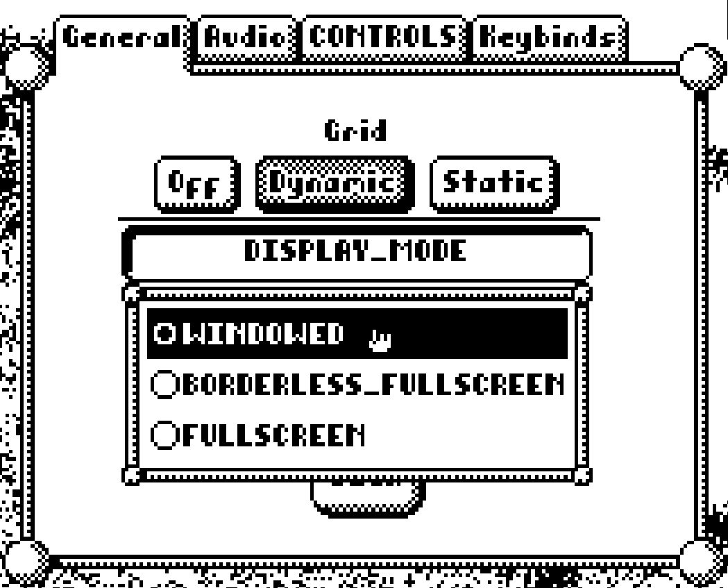SunshrineStudio's tweet photo. updating the settings menus to use drop-down menus instead whatever the "Grid" stuff here is

#tileformer #gamedev #indiedev #godot https://t.co/4xAqumae0o