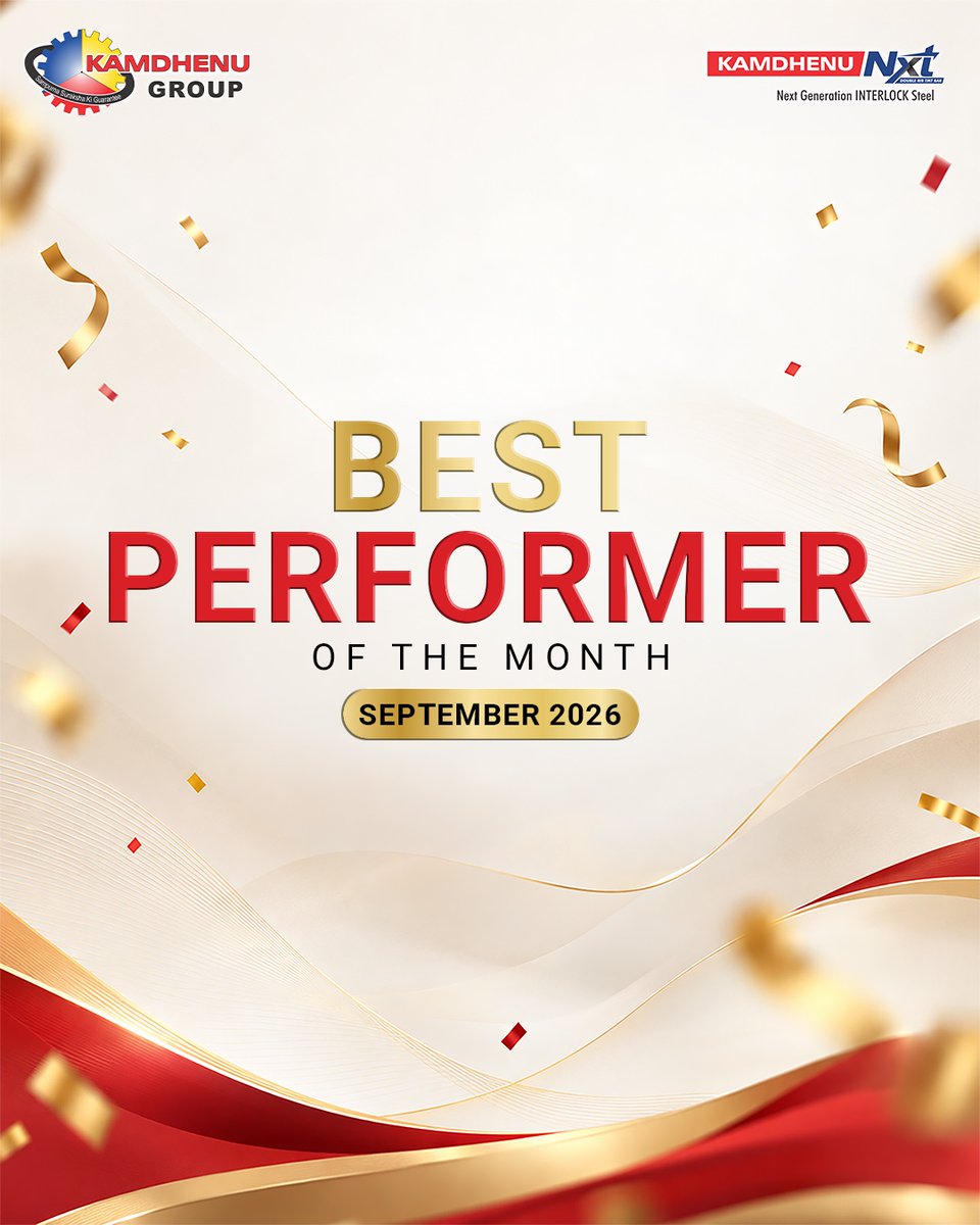 Kamdhenu_Steel's tweet photo. Every milestone has a story of hard work behind it. 🌟
Recognising our Best Performer of the Month for the dedication, determination, and results that make a difference.
Congratulations on this well-deserved recognition!
#Kamdhenu #TopPerformer #KamdhenuGroup #TeamExcellence https://t.co/OXSTsEICef