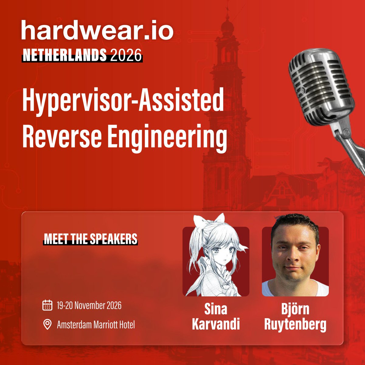 hardwear_io's tweet photo. Debug beyond conventional limits.

Explore Hypervisor-Assisted Reverse Engineering workshop at https://t.co/g3vGGlphWi N L2026 and uncover low-level Windows behavior through hypervisor-level visibility.

Register now: https://t.co/nMDJ48wiII

#HardwearNL2026 https://t.co/A80Hiz68eh