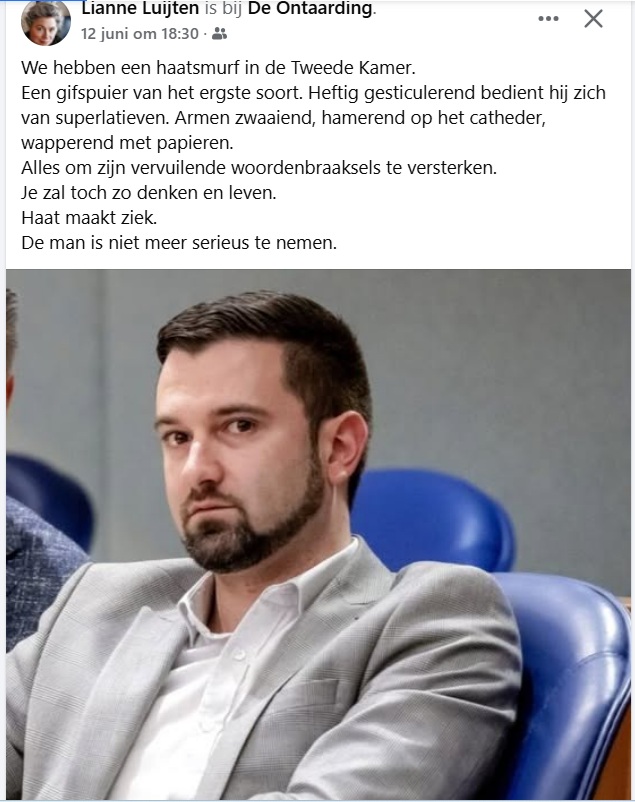 vanvlietma56864's tweet photo. Een verwrongen grim vol haat
Spuwt de tweede kamer in
Briesend, het schuim op de bek
Spuwend van #Jodenhaat
Als een verwilderde Turkse #GrijzeWolf
De naam?
#StephanvanBaarle het sneue half-Turkje
Het onderknuppeltje van #erdogan #antisemitisme #hamas #Jodenhaat #hamasterrorist https://t.co/Aa5zt9a2Ij