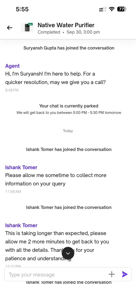 rishabh0201's tweet photo. Update:
No surprise from @urbancompany_UC .
It has been 48 hours has promised by #TusharSingh.
My bet is that #IshankTomer is going to ask for another 24-48 hours before with no real resolution.
Let’s see, what he does. https://t.co/HcI3teS4iD
