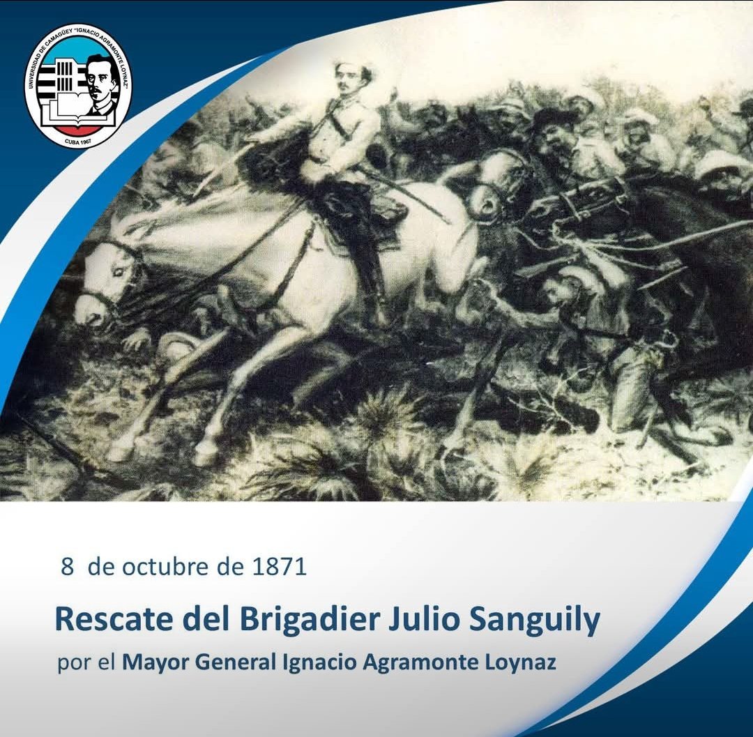 IsaelRo3971293's tweet photo. Un día como hoy, 8 de octubre pero del año 1871, el mayor general Ignacio Agramonte protagonizó el rescate del brigadier Julio Sanguily, una de las acciones más brillantes de la Guerra de los Diez Años. #CubaViveEnSuHistoria
#VillaClaraConTodos https://t.co/6OpbnlXaGJ