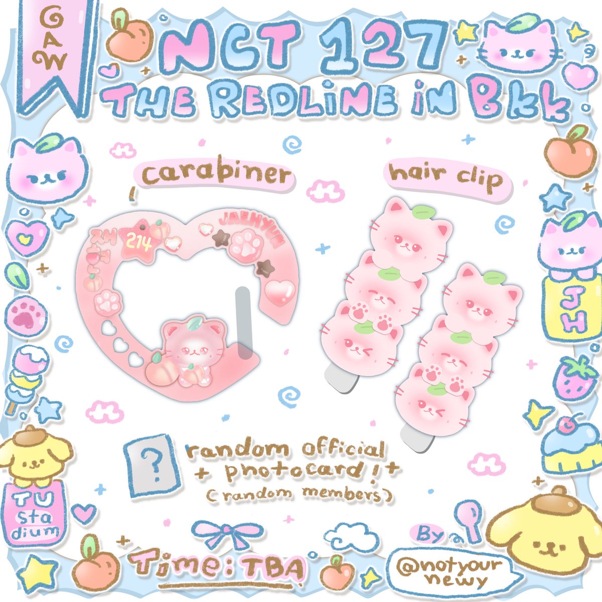 notyournewy's tweet photo. pls kindly rt ◜◡◝🐈

giveaway ⋆ ʚ ɞ
𑣲 · jeongbokhyun carabiner
𑣲 · jeongbokhyun hair clip
𑣲 · random photocard

date : 31 oct - 01 nov 2026
location : TU stadium
time : tba

#THE_REDLINE_BANGKOK 
#NCT127_5TH_NEOCITY_BANGKOK_THE_REDLINE https://t.co/HwslVEBsVE