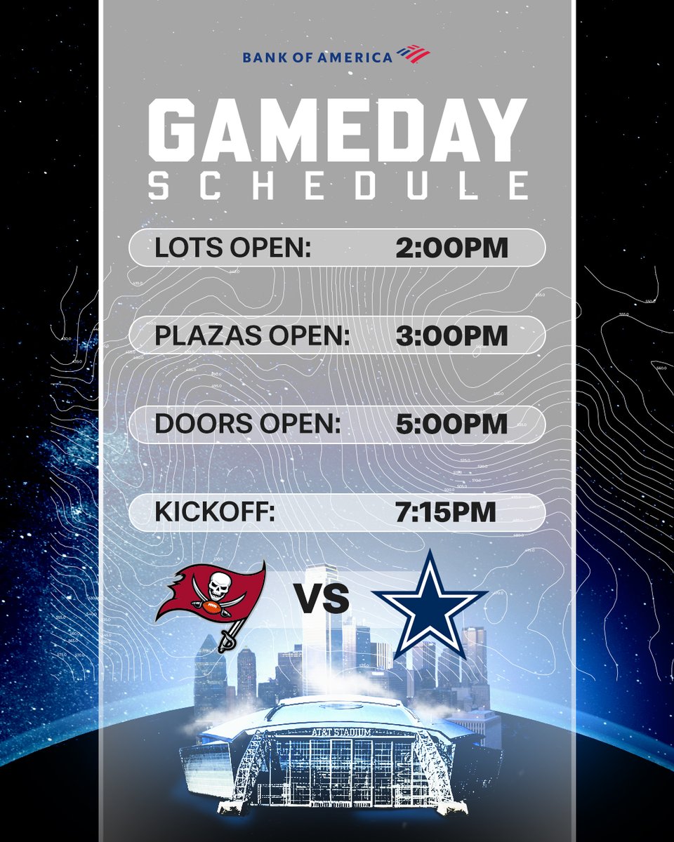 ATTStadium's tweet photo. SEE Y'ALL SOON 🤠

#TBvsDAL | @BankofAmerica https://t.co/7aT0BdD8iM