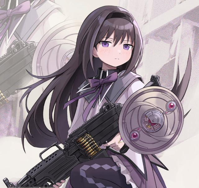 homuffinz's tweet photo. I love official artwork depicting Homura with her military weapons. 💜 https://t.co/oOcdQKgJQ3