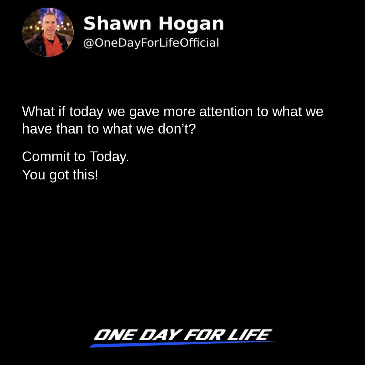 ODFLOfficial's tweet photo. Gratitude changes what you notice. Take a moment today to appreciate what you already have.
Commit to Today. You got this!
#OneDayForLife #ICOMMIT #Gratitude #Veterans #MilitaryFamilies https://t.co/4Tu5RaxfgT