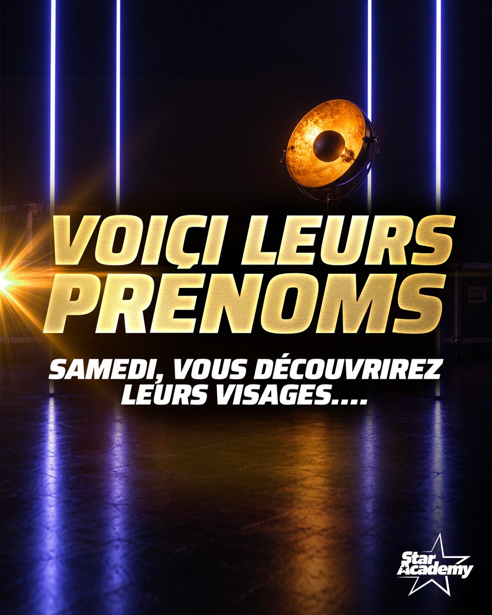StarAcademyTF1's tweet photo. Voici les prénoms de la promo 2026 de la #StarAcademy ⭐️ https://t.co/WoLyzgwGSO