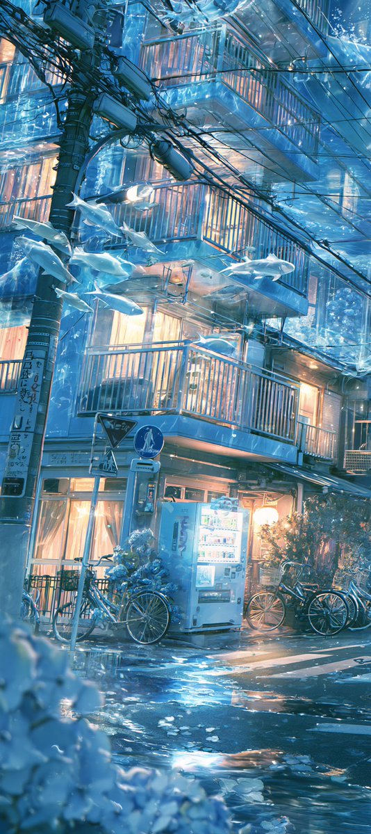 himino_aiart's tweet photo. 「いつもの帰り道に、海が迷い込んだ。」
“The sea wandered into my usual way home.” https://t.co/l4Z1DSezlP