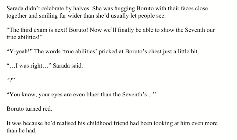 RagaSafa's tweet photo. Boruto movie novel thread 🧵

Boruto's monologue about sarada and always his first thought is about her 🥹
#borusara https://t.co/66D5SCsyTD