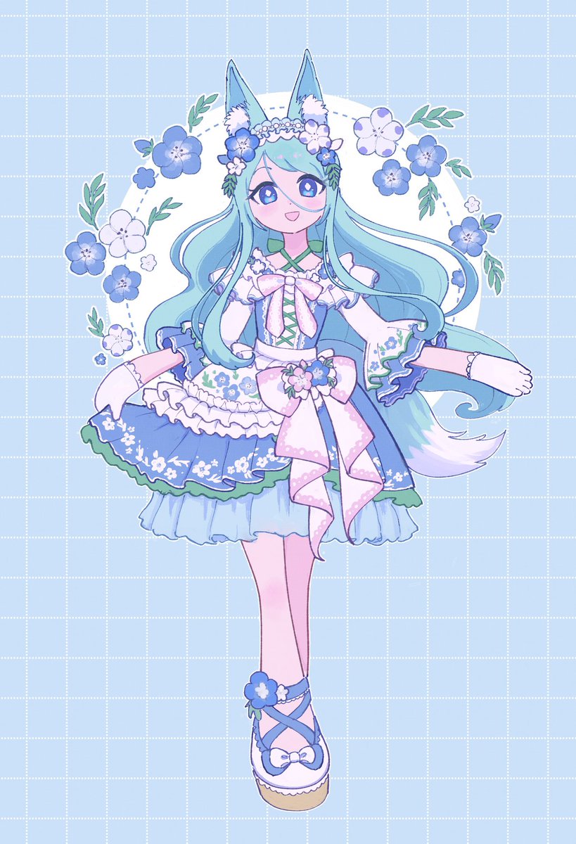 chamo_hinemosu's tweet photo. ティタニアのネモフィラドレス

#Daydream
#oc #創作　#一次創作　#イラスト https://t.co/64lc9KbfEz