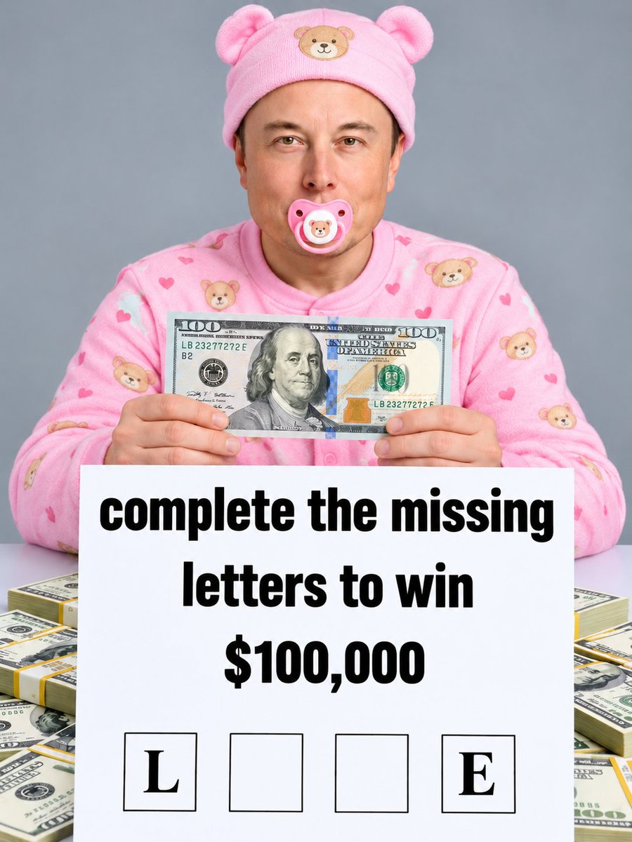 TheRocketMan219's tweet photo. Complete the word and win 100,000 $...

Let's go 🙂 https://t.co/3T6UIjyo8f