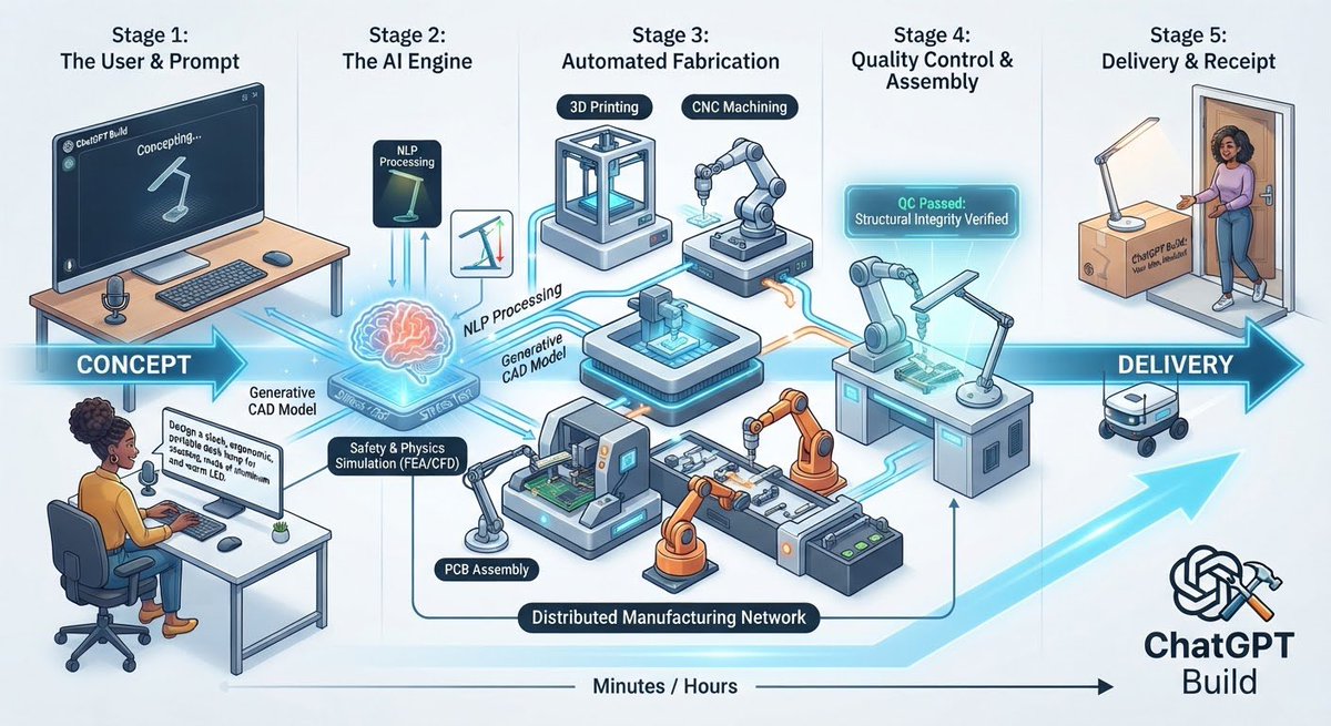 jimcullinan319's tweet photo. 1. Executive Summary
ChatGPT Build is an end-to-end generative manufacturing platform. By leveraging advanced multimodal AI, users can describe, iterate on, and refine physical objects using natural language. https://t.co/3uOsyCBzKO