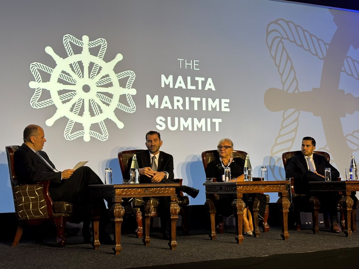 shippingics's tweet photo. The Malta @MaritimeSummit1 is taking place this week, where our Secretary General @ThomasKazakos is participating in various panels.
Yesterday, he spoke during Session 4: ‘The Human Side of the Green Transition. The Green Transition: From Compliance to Circularity.' https://t.co/mVEyfVrHtw