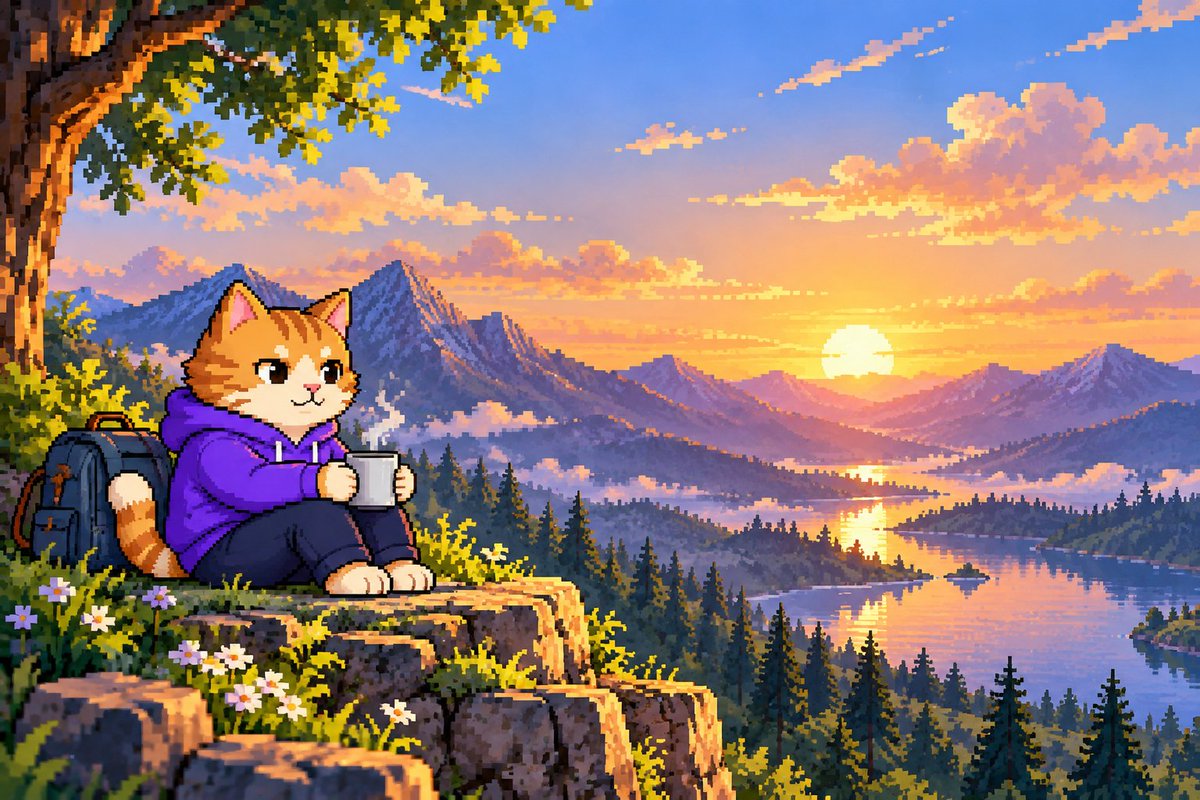 LifeofCMC's tweet photo. Sometimes, the most beautiful part of life is simply sitting still and appreciating how far you've come.🌄🐱 https://t.co/WWmGw1kwOD