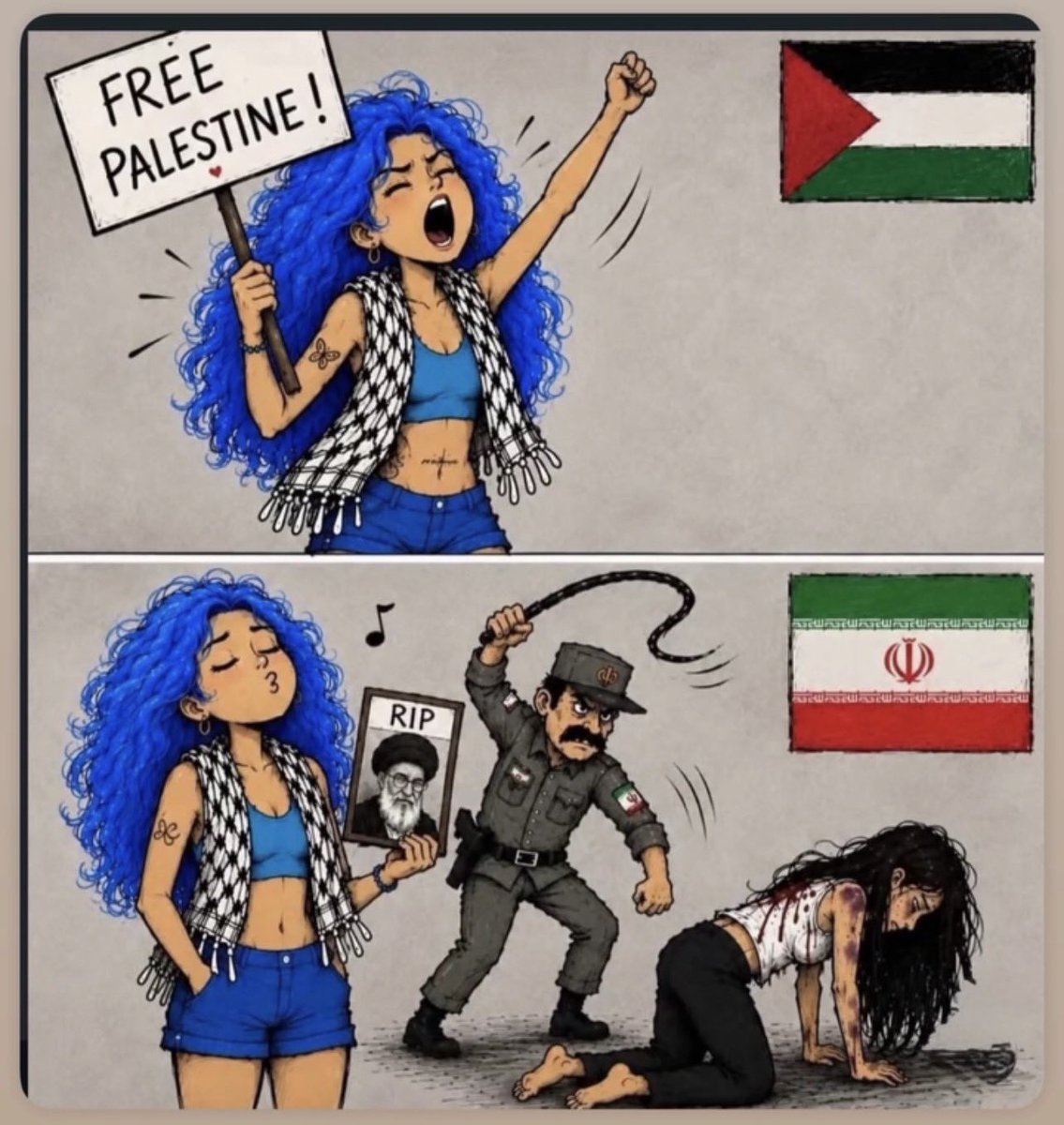 femmeazadi's tweet photo. Les « Free Palestine » en une photo https://t.co/8seQBqIYAQ