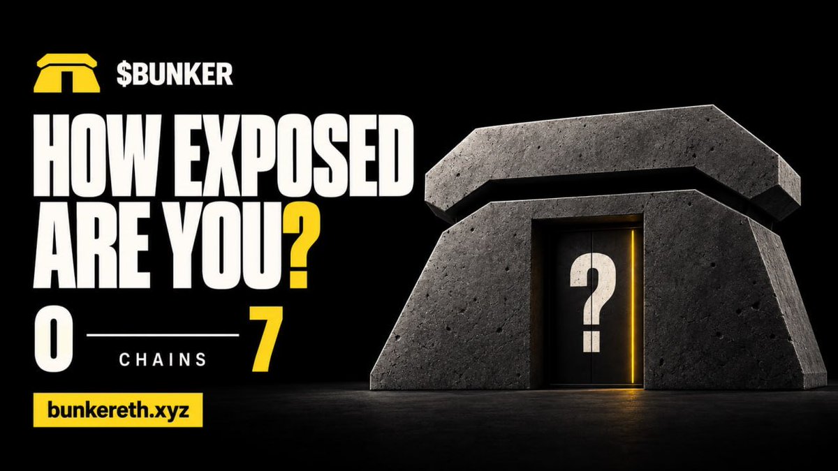 BunkerCoinEth's tweet photo. paste your main wallet into https://t.co/ZvBcD3rswU

reply with how many chains it says you're exposed on.

0 = you're already in the bunker
7 = you've been signing your life away

$BUNKER https://t.co/KmJwNO0jvA