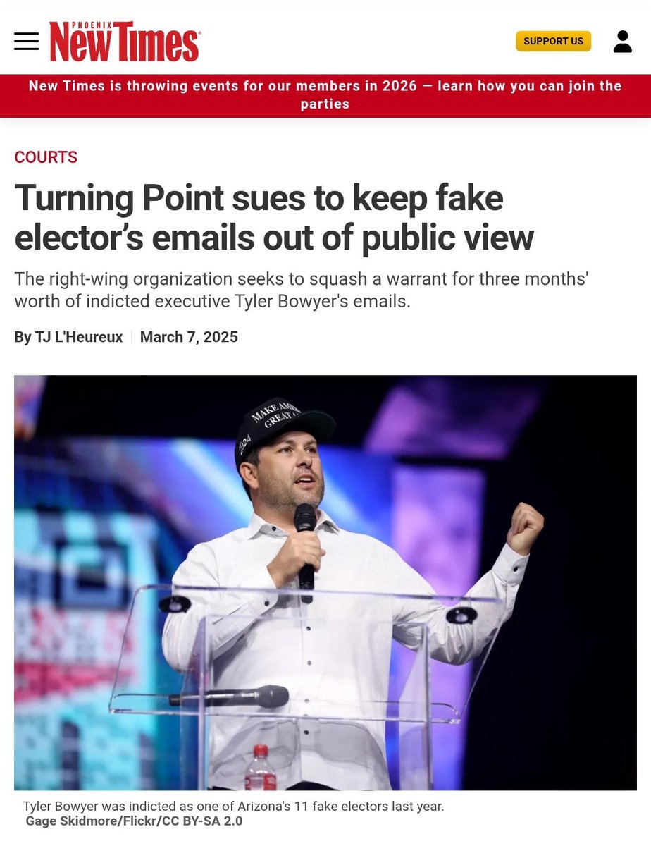 MuppetMasher's tweet photo. So TPUSA lost over 3mil in revenue but still funded Tyler Bowyers lawsuit to hide his emails. Most reports claim between 800k to 1mil in legal fees for Tyler's case. 
There must be something to hide if you spend a small fortune of donors money to keep it secret. https://t.co/dD1s9o4k0p