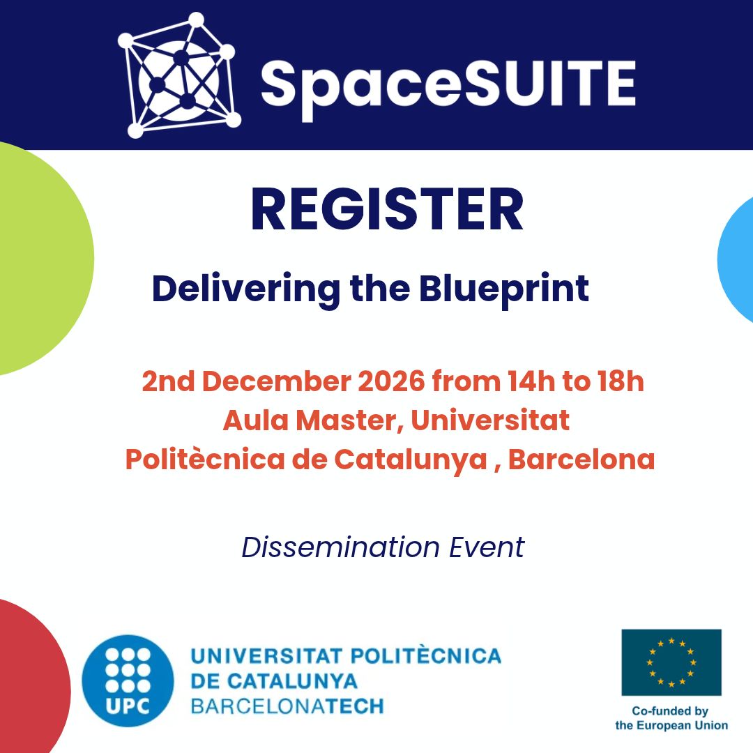 SpaceSUITE_eu's tweet photo. 🌍 On 2 December 2026, join us in Barcelona for “Delivering the Blueprint”, the #SpaceSUITE dissemination event bringing together the European space community to explore the future of space education, training and career development.
Register: https://t.co/sKMIX4GGpW https://t.co/SUlyivz8HP