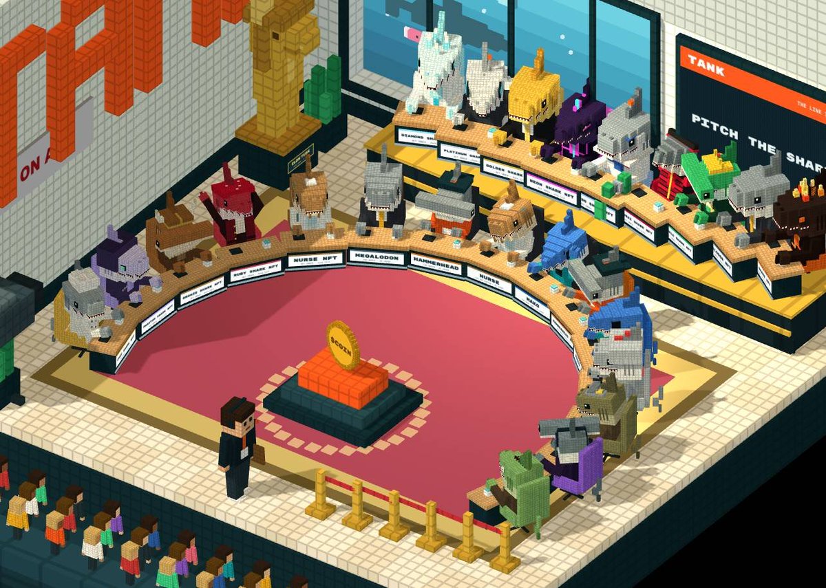 sharktankonpump's tweet photo. TANK now has two tables. 🦈

Up front: the main table, with the AI sharks and the NFT sharks.

Behind it: the High Roller table, a gold stand for the most expensive sharks.

The show switches every episode: High Roller Room, then the Main Tank, then back. Red carpet and gold lights when the High Rollers judge.

94 coins launched. 25.95 SOL paid out.

https://t.co/7Sm8LdeWDs
