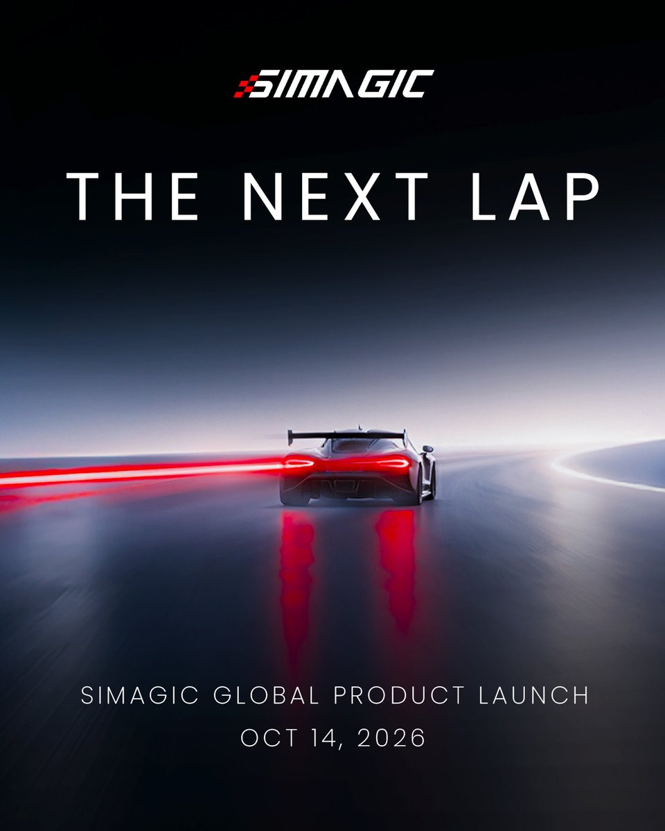 SimagicOfficial's tweet photo. Join us for an exclusive keynote: The Next Lap.

The next chapter, with exclusive updates from the team and a look at what's to come as we head into 2027.

SIMAGIC's Global Product Launch, don't miss it!

📅 Oct 14 https://t.co/G2zQD4pBlj