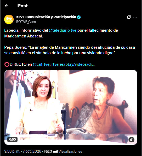 Jaen_Mashiaj_'s tweet photo. - TVE tenía preparado el especial "Muerte Mari Carmen"
- El País tenía preparadas las columnas de su muerte
- Pedro Sánchez tenía preparado el tuit de su muerte
- En sol tenían preparados todos los carteles de su muerte

Todo el mundo sabía que iba a morir y deseando que sucediera para explotarlo en beneficio propio. Y luego nos hablan de buitres.