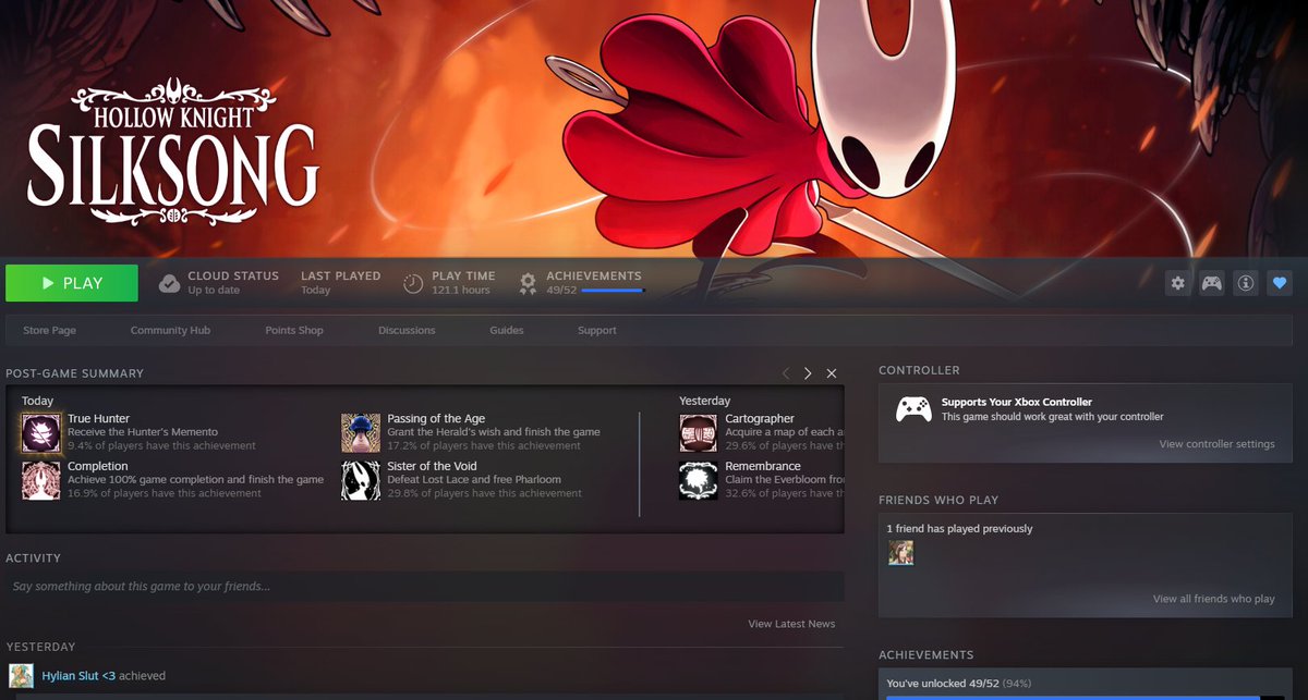 stxrmlf's tweet photo. Genuinely such a good game, gonna get the last 3 achievements and impatiently wait for Sea of Sorrow https://t.co/D6piDsgG7S