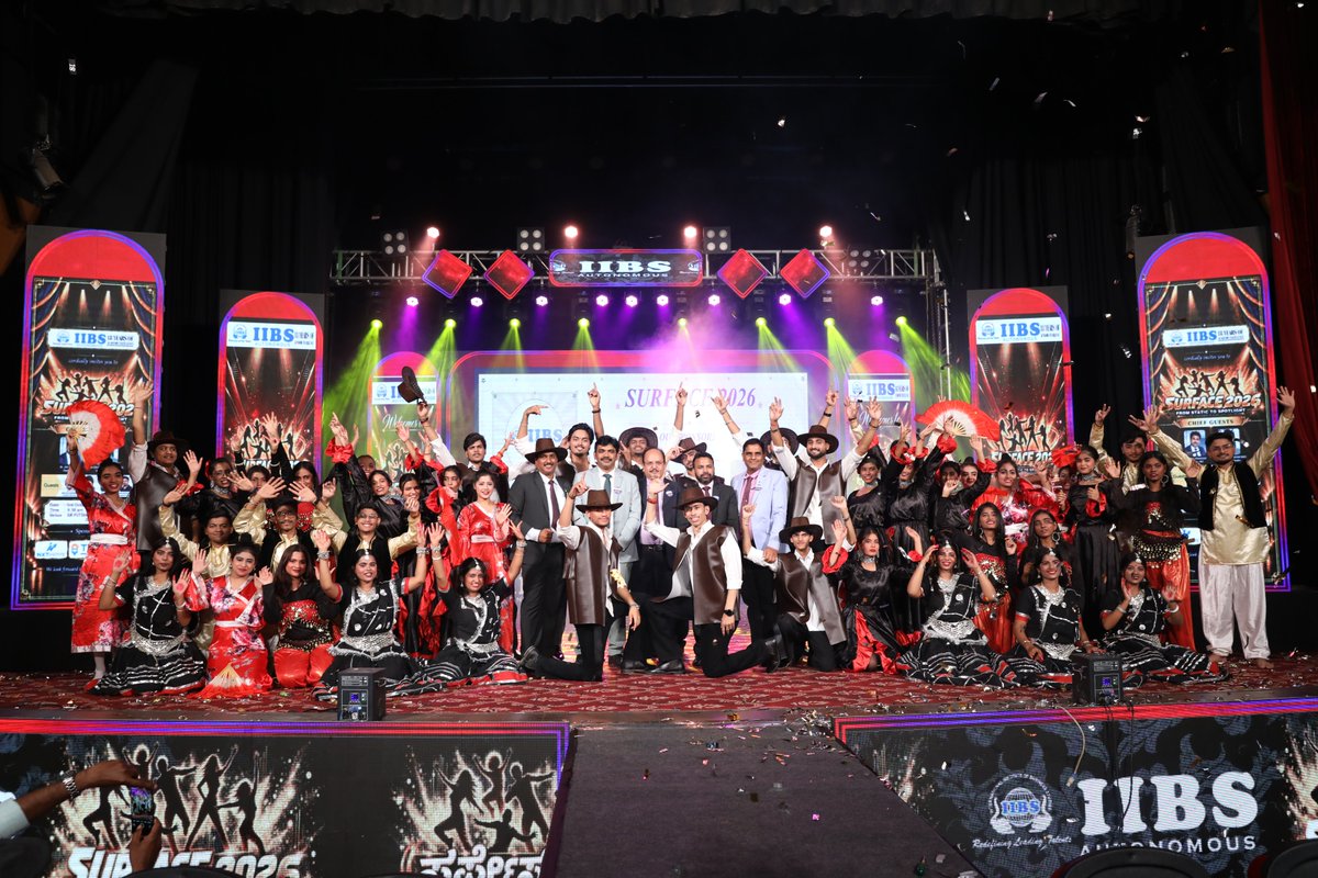 iibsonline's tweet photo. Surface 2026: #Unforgettable Performance
Teamwork, collaboration and cultural #diversity came alive on stage as our #MBA & #PGDM students delivered a spectacular #GlobalDance Performance at Surface 2026, #IIBS Bengaluru’s Annual Intra-Collegiate Management & Cultural Fest. https://t.co/TVzA7HgM2V