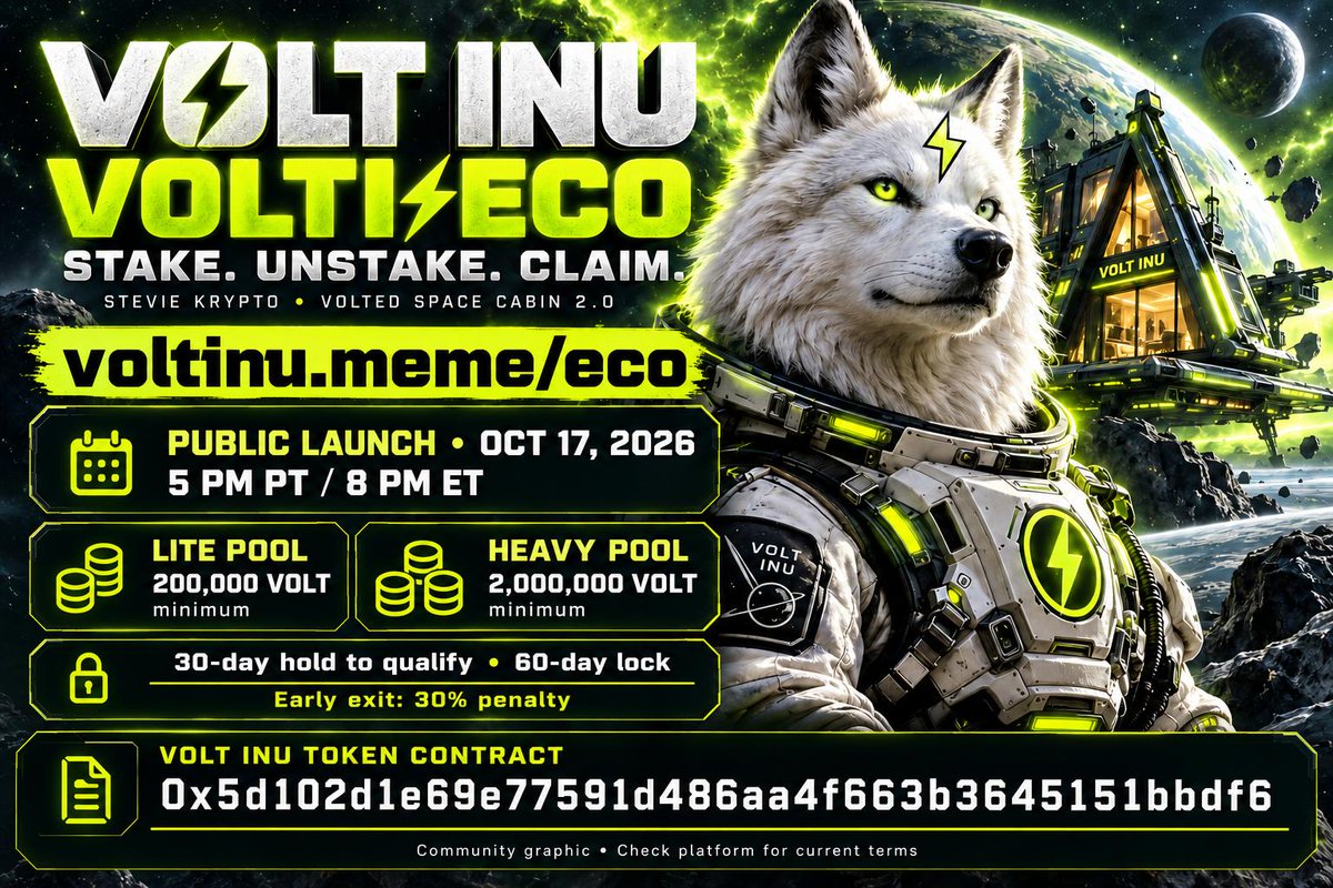 CryptoSpudo's tweet photo. ⚡ VOLT INU on Robinhood @RobinhoodCrypto ⚡

🔥 70% OF SUPPLY BURNED

🚀 VoltiEco 2 LIVE — BIGGER. BETTER. BUILDING.
https://t.co/6j8NsLvfLO

⚙️ VoltiSoft
https://t.co/SpxEEQaT52

🌐 Web
https://t.co/daMj1bA8x2

CA: 0x5d102d1e69e77591d486aa4f663b3645151bbdf6 https://t.co/vmYfsCvwJQ