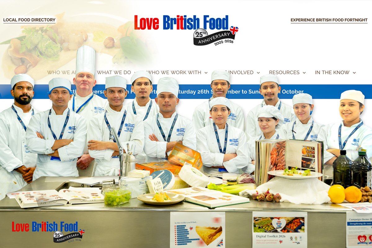 LoveBritishFood's tweet photo. 👨‍🍳🇬🇧 Chefs celebrating British food. Inspiring the next generation.

As part of Love British Food’s 25th anniversary celebrations, students at the @ucbofficial College of Food came together to prepare, cook and serve modern dishes using 100% UK-based ingredients.

Working with Love British Food Chef Ambassador Mathew Shropshall, they explored seasonal British produce including beetroot and Jerusalem artichoke, while developing their understanding of seasonality, provenance and modern cooking.

For Mathew, sharing his passion for food and education with the next generation is a real privilege:

“Inspiring stuff for the future generation of our country, very proud to be part of the anniversary!”

We’re proud to have Mathew helping us celebrate 25 years of Love British Food — and inspiring the chefs of the future. ❤️🇬🇧

#LoveBritishFood #BritishFoodFortnight #BritishProduce #BritishFood #YoungChefs #FoodEducation #SeasonalFood #25YearsOfLoveBritishFood