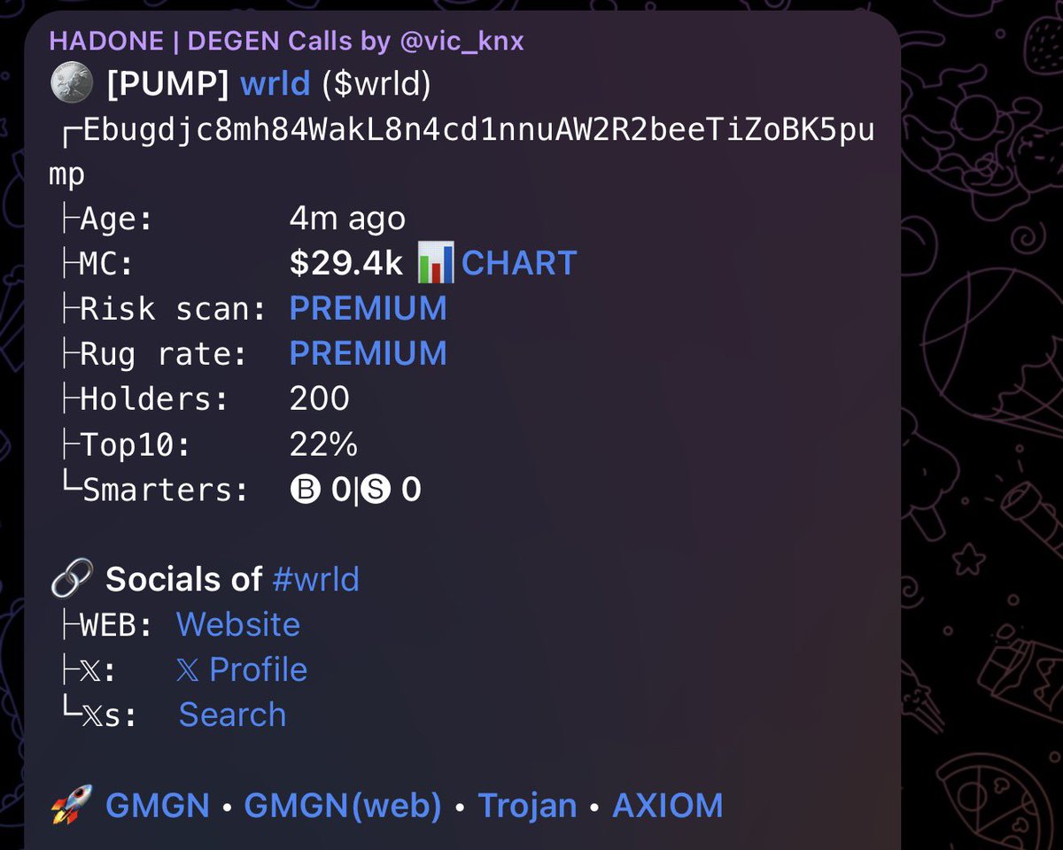 HADON_D's tweet photo. Watch your entry on $wrld
CA>

Ebugdjc8mh84WakL8n4cd1nnuAW2R2beeTiZoBK5pump https://t.co/A0N9PThk3d